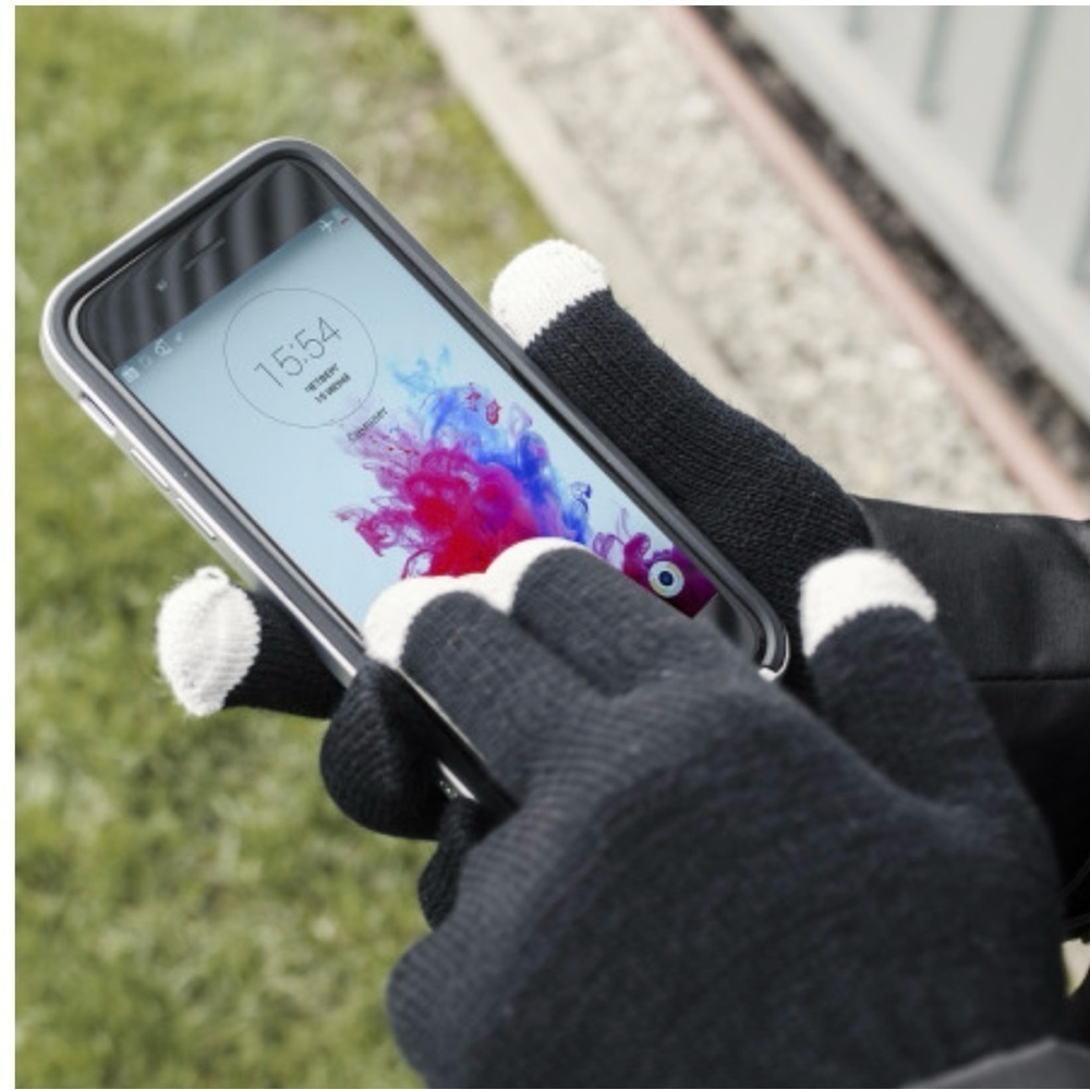 Smart TouchTip Women's Gloves for Capacitive Touch Screens - Black & grey